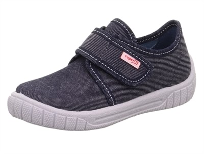 Superfit Bill hjemmesko blå hvid med velcro