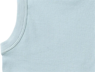 Detalje af Wheat Minka top summer sky i rib