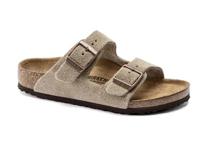 birkenstock arizona kids sandal i taupe ruskind