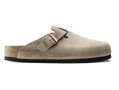 birkenstock boston clog i tobacco brown olieret læder