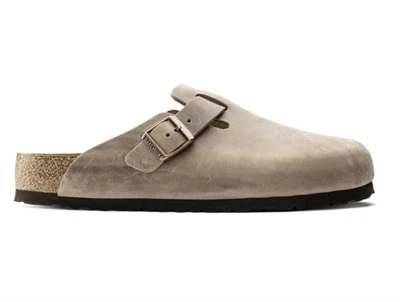 birkenstock boston clog i tobacco brown olieret læder