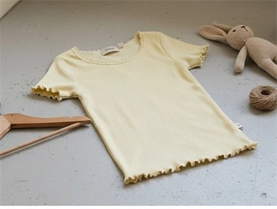 Wheat yellow dream t-shirt rib lace