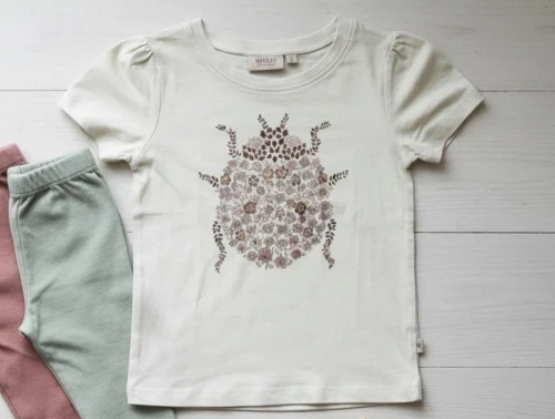 Wheat chalk t-shirt ladybug flower