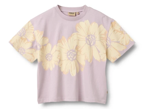 Wheat Petri t-shirt i lavender med store blomster forfra