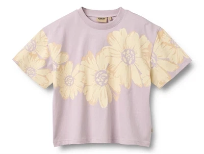 Wheat Petri t-shirt i lavender med store blomster forfra