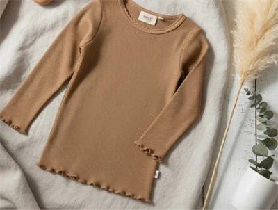 Wheat caramel t-shirt rib lace