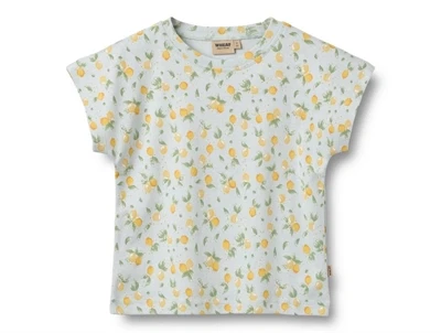 Wheat Bette t-shirt i summer blue med citronprint forfra