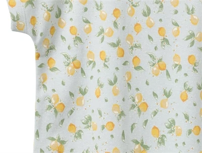 Wheat Bette t-shirt i summer blue med citronprint detalje