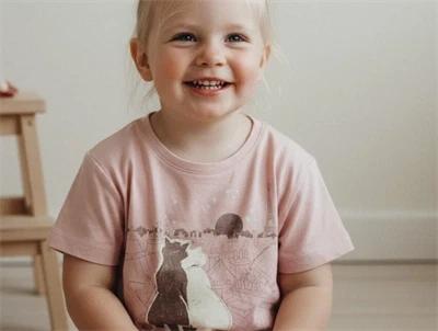 Wheat t-shirt Paris view misty rose