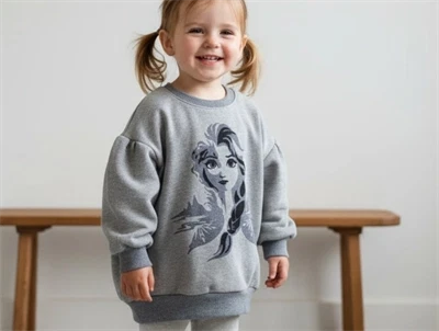 Wheat sweatshirt Frozen Elsa melange grey
