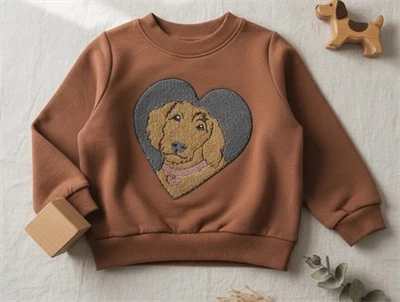 Wheat sweatshirt Terry dog vintage rose