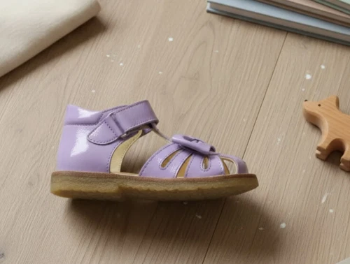 Angulus lilla sandal med lak og sløjfe