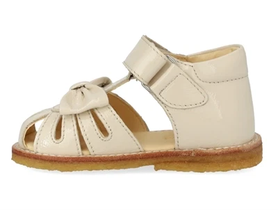 Angulus begynder sandal buttermilk med velcro og sløjfe