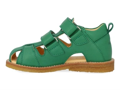 Angulus sandal grøn med velcro og lukket tå
