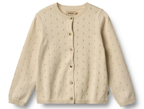 Wheat Maia cardigan sandshell med hulmønster