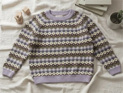 Wheat multi lavender pullover Mimi bomuld