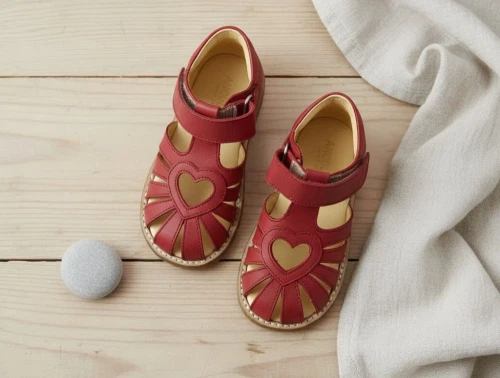 Angulus sandal rød med hjerte