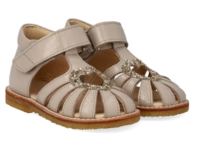 Angulus sandal sand med glitterhjerte og velcro