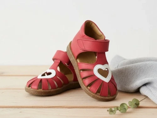 Angulus rød offwhite hjerte sandal