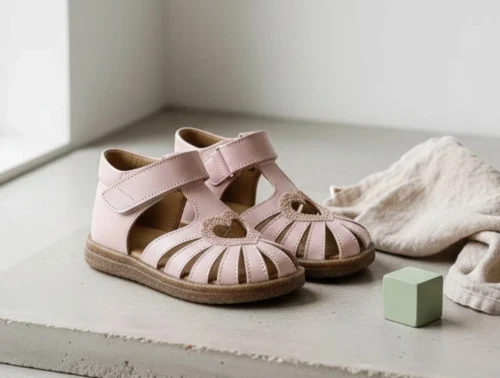 Angulus pale rose glitter sandal med hjerte