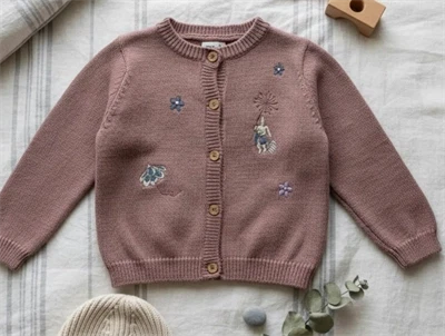 Wheat lavender rose strik cardigan Ella