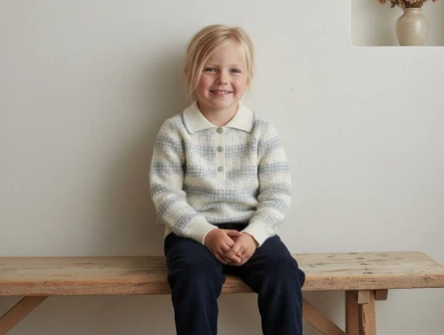 FUB ecru/misty green pointelle polo merinould