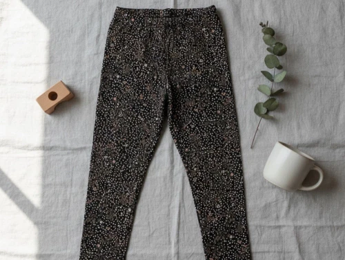 Wheat black coal small flowers legging Jules