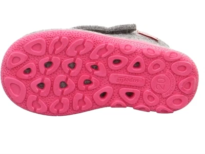 Superfit hjemmesko grå med kat og glimmer set fra sålen