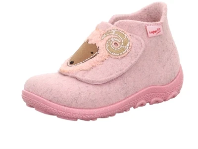 Superfit HAPPY OCTI hjemmesko pink uldfilt med væddermotiv side skråt