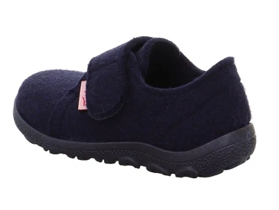 Superfit HAPPY OCTI mørkeblå hjemmesko i uldfilt med velcro