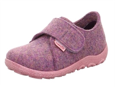 Superfit HAPPY OCTI lilla hjemmesko i uldfilt med velcro
