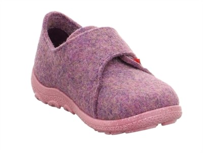 Superfit HAPPY OCTI lilla hjemmesko i uldfilt med velcro