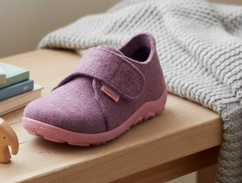 Superfit HAPPY OCTI hjemmesko lilla i uldfilt med velcro