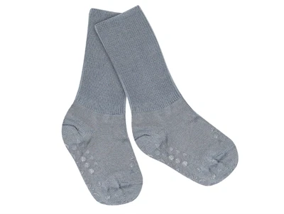 GoBabyGo skridsikre merinouldstrømper i stone blue