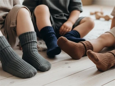 MP strømper pecan pie mix 3-pak i uld med ribstruktur