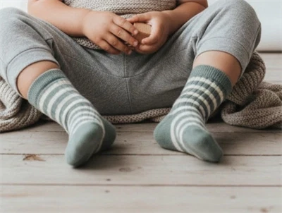 MP lily pad strømper uld striber (2-pak)