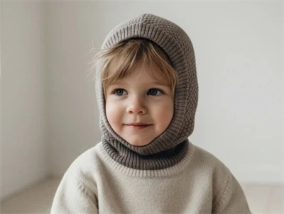 MP Oslo elefanthue lysebrun melange i merinould med bomuldsfoer