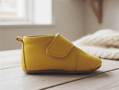 Pom Pom hjemmesko yellow ruskind