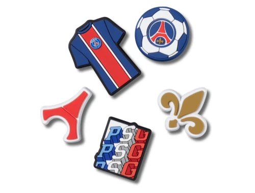 Crocs charms 5-pak med Paris St Germain motiver og fodbolddesign
