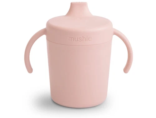 Mushie tudekop i blush med låg og håndtag