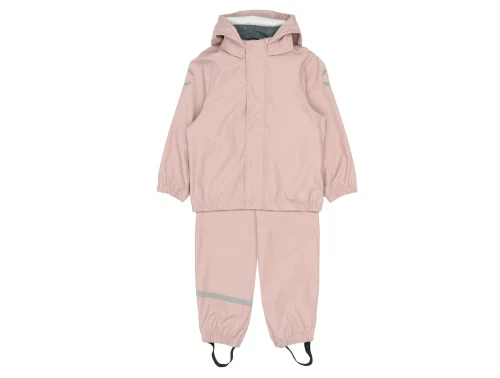 Mikk-Line regnsæt i rosa med aftagelig hætte og reflekser
