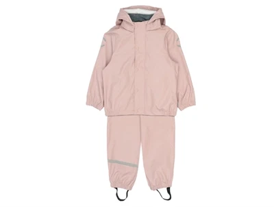 Mikk-Line regnsæt i rosa med aftagelig hætte og reflekser