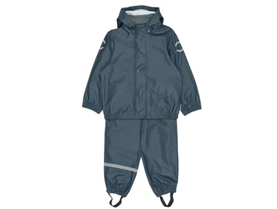 Mikk-Line regnsæt i blå med reflekser og aftagelig hætte