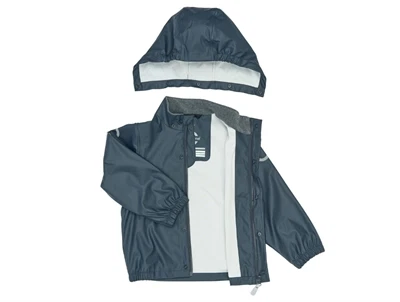 Mikk-Line regnsæt i blå med reflekser og aftagelig hætte