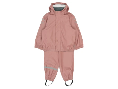 Mikk-Line regnsæt i rosa burlwood med seler og refleks