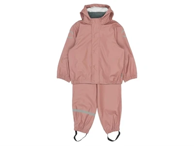 Mikk-Line regnsæt i rosa burlwood med seler og refleks