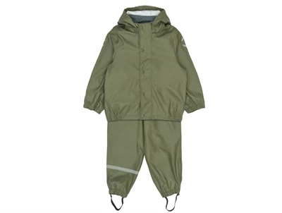 Mikk-Line regnsæt i grøn med reflekser og aftagelig hætte