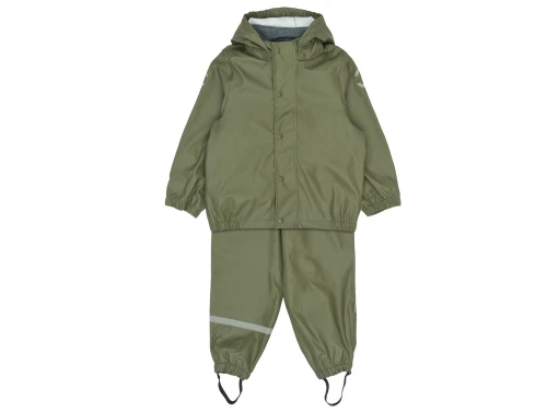 Mikk-Line regnsæt dusty olive med seler og spænder