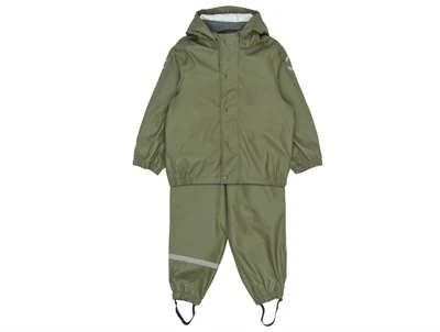 Mikk-Line regnsæt dusty olive med seler og spænder