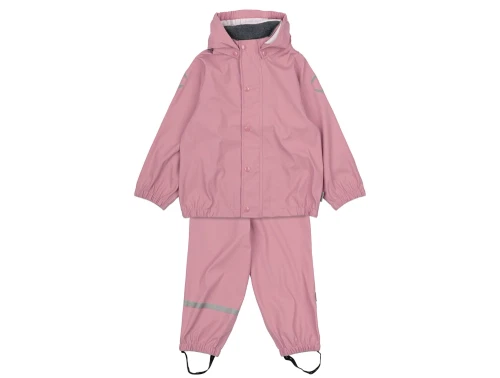 Mikk-Line regnsæt lilas med refleks og aftagelig hætte - lyserød farve